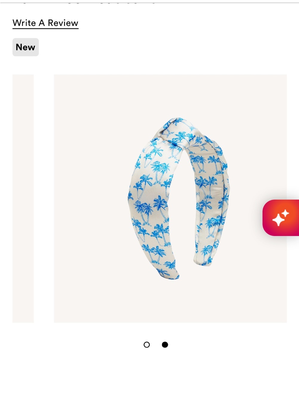 Freshly Picked Beige Headband with Blue Palm Print